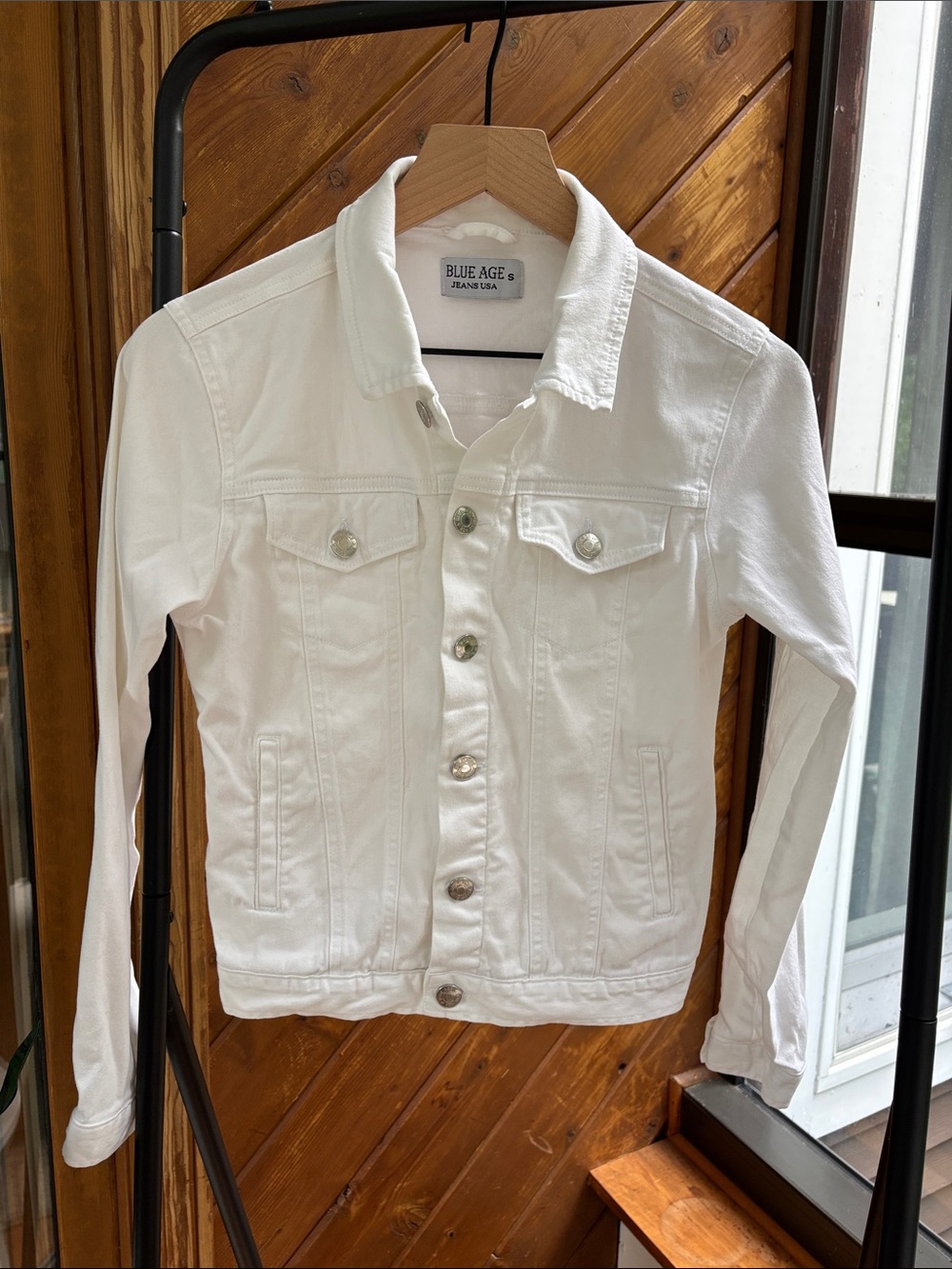 Blue Age White Denim Jacket for Women